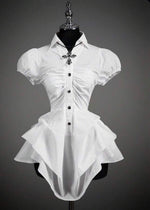Keynia Asymmetrical Hem Ruched Shirt