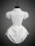 Keynia Asymmetrical Hem Ruched Shirt