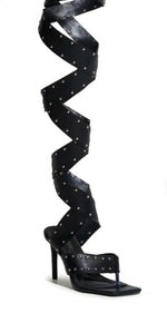 CITY GIRL Black Studded Strapped Sandal