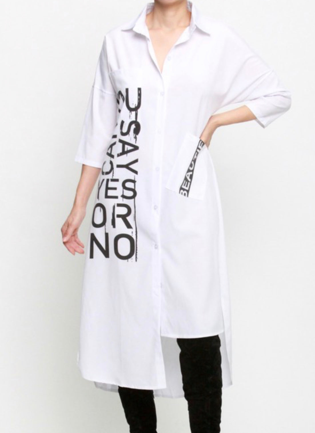 Shirt Dress (White)