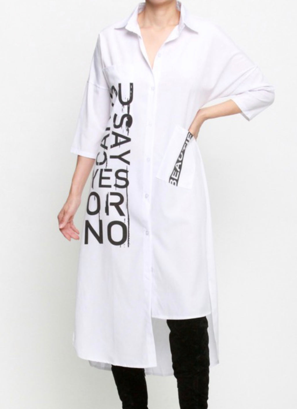 Shirt Dress (White)
