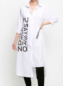 Shirt Dress (White)