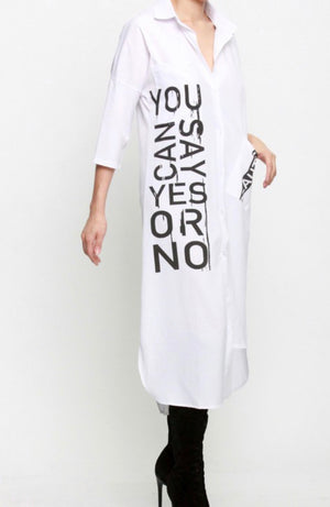 Shirt Dress (White)
