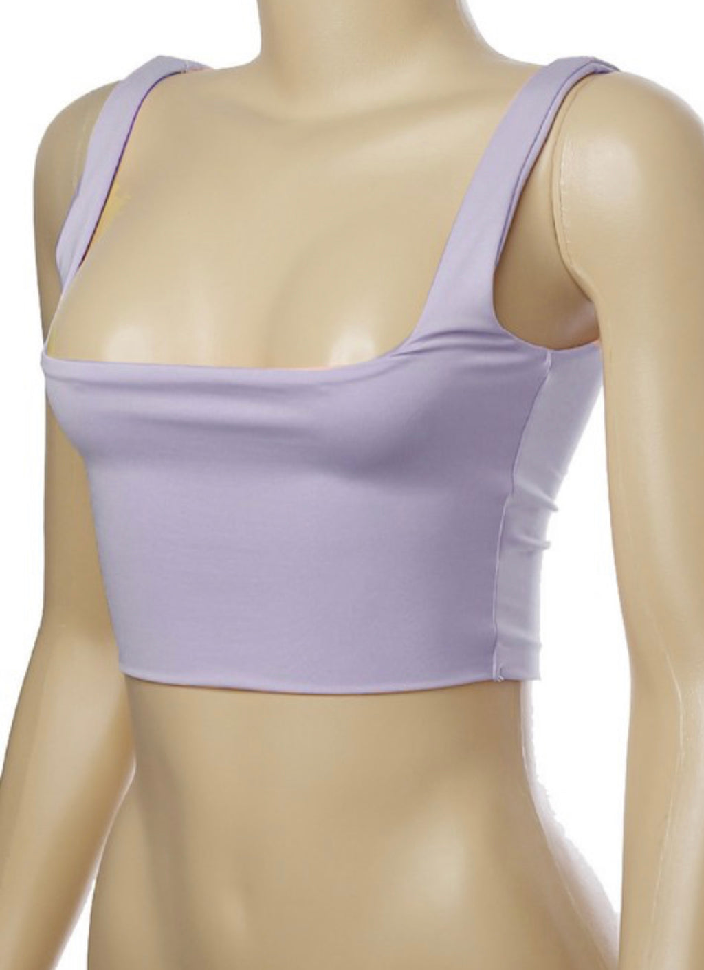 Square Neck Crop Top (Lavender)