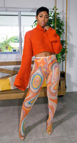 Swirl Stocking Leggings (Orange)