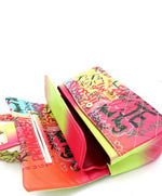 Graffiti Effect Medium 2 Way Quilted Shoulder Bag