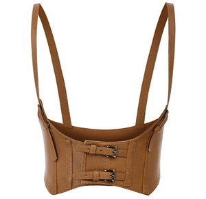 Nia Crop Vest (Brown)