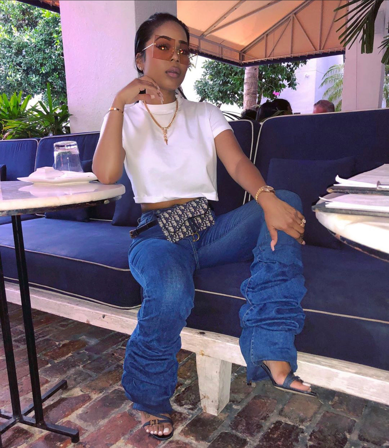 Boss Lady Ruched denim Jeans