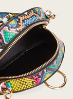 Multi Snake Skin Circle Bag
