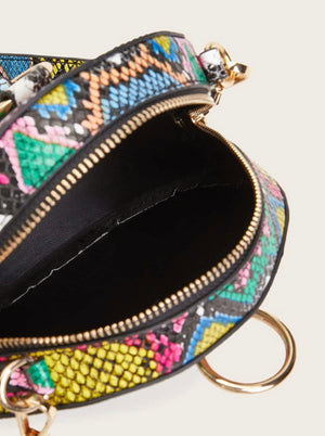 Multi Snake Skin Circle Bag