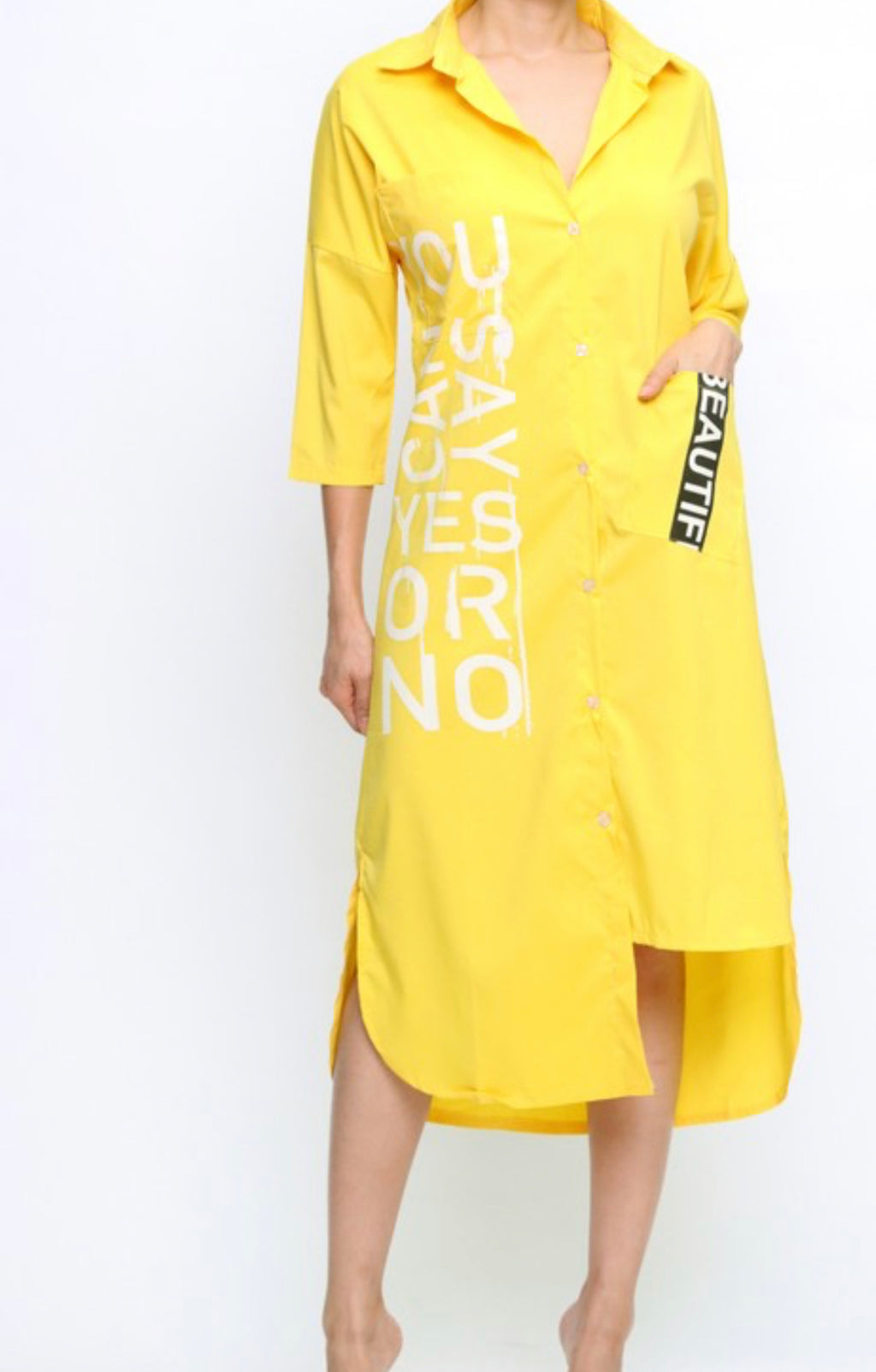 Shirt Dress (Yellow)