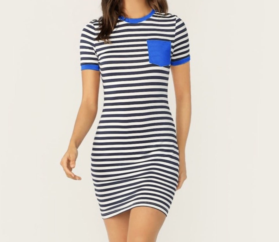 Striped Out Dress (Blue)