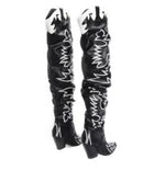 Cape Robbin Western Over The Knee Boots (Black /White)