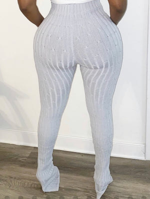 Seamless Ribbed Leggings (Heather Grey)
