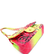 Graffiti Effect Medium 2 Way Quilted Shoulder Bag