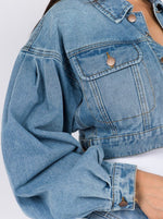 BALLOON SLEEVE SHORT LENGTH DENIM JACKET