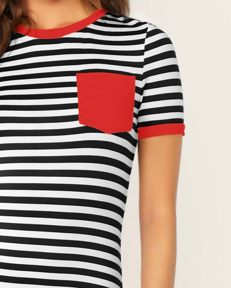 Striped Out Dress (Red)