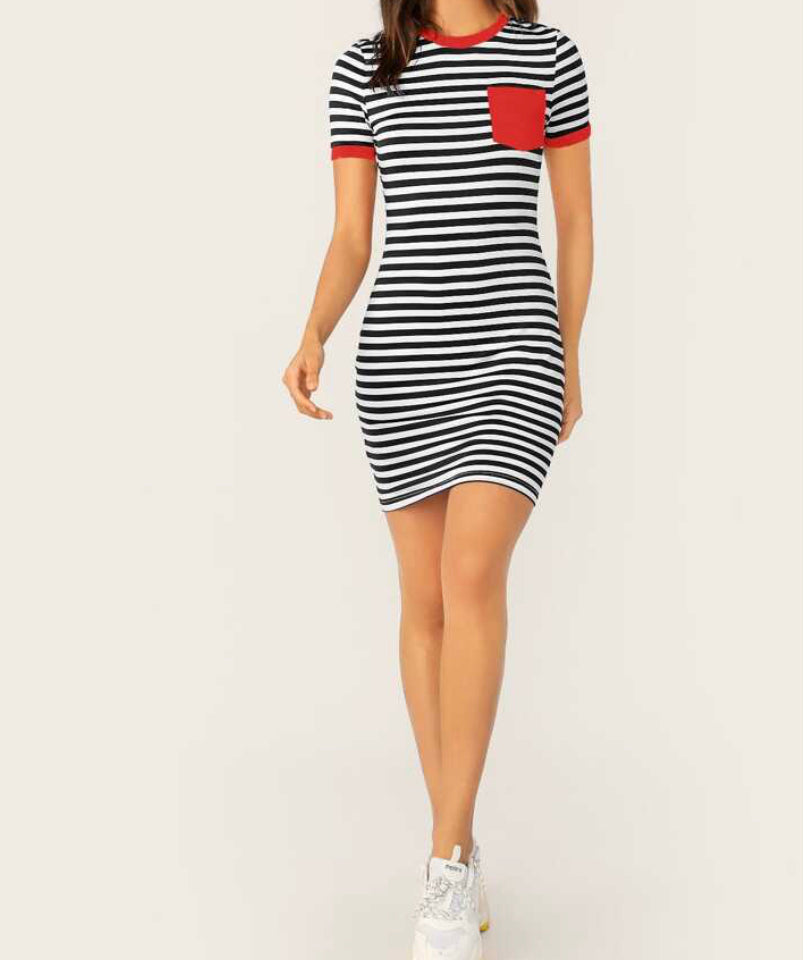 Striped Out Dress (Red)