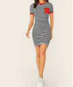 Striped Out Dress (Red)