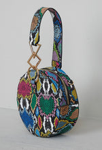 Multi Snake Skin Circle Bag