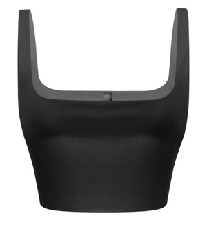 Square Neck Crop Top (Black)