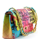 Multi Graffiti Crossbody Handbag
