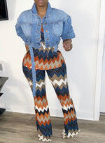 Denim Crop Buckle Up Jacket
