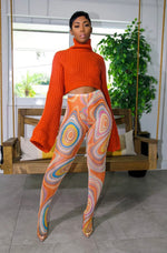 Swirl Stocking Leggings (Orange)