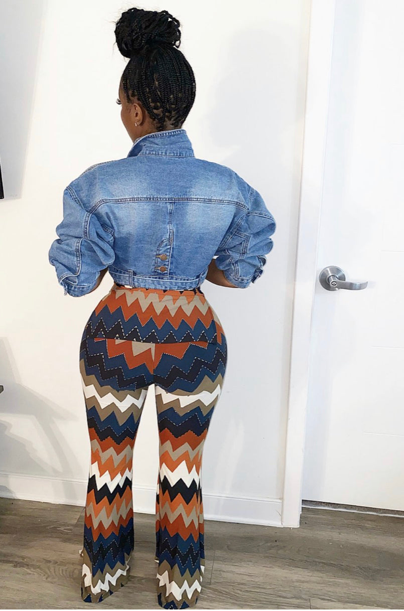 Denim Crop Buckle Up Jacket