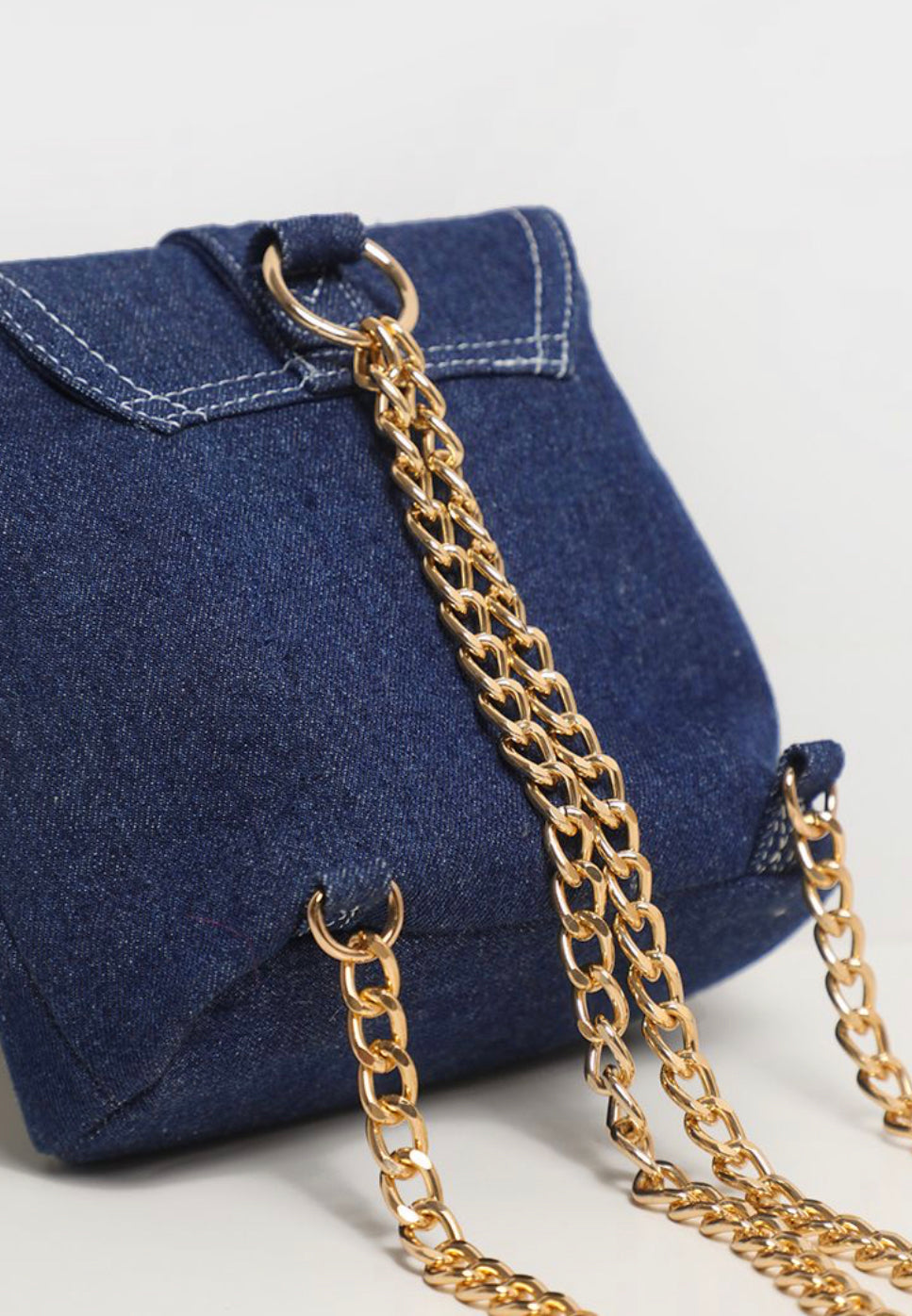 Denim Western Buckle Mini Backpack
