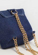 Denim Western Buckle Mini Backpack