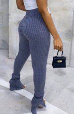 Seamless Ribbed Leggings  (Charcoal)