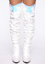 Cape Robbin Western Over The Knee Boots (White)