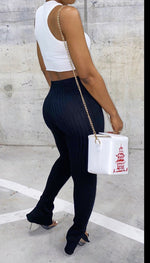 Seamless Ribbed Leggings (Black)