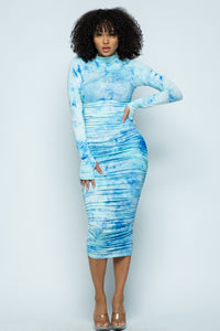 Aqua Cloud Midi Dress