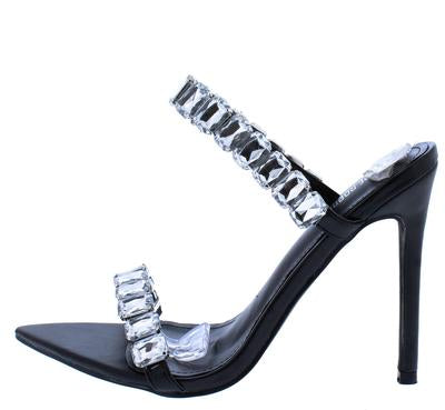 Ari Rhinestone Strap Heel