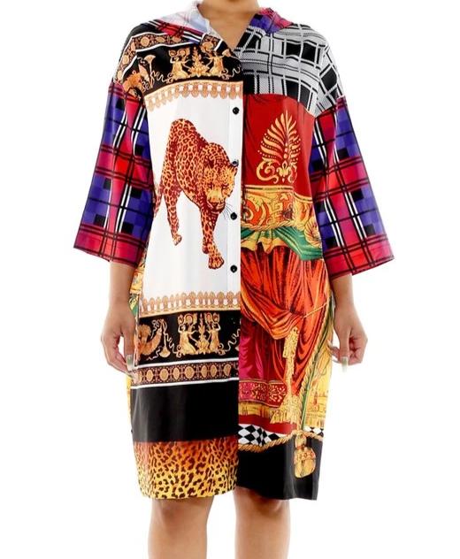 Multi Color Hoodie Cardigan (Safari Print)
